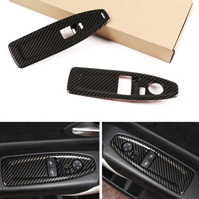 ABS Textura uhlíkových vláken Auto-styling Rám panelu spínače zvedání skla Kryt ozdobný díl Pro BMW řady 1 2 F20 F21 F22 F45 F46 2014-