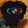 Colorful Butterfly Rose Print Women T Shirt Short Sleeve O Neck Loose Women Tshirt Ladies Tee Shirt Tops Camisetas Mujer