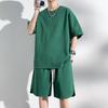Summer Short Sleeve T-Shirt and Shorts Set   Solid Color Tracksuits Loose Oversized Men's  Sets Casual Sports Suit