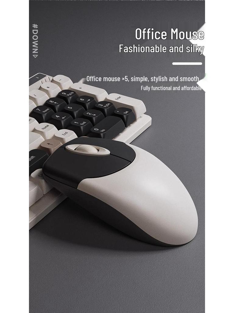 Mengzu Silent Wired Gaming Keyboard & Mouse Set - Mechanical Feel & Membrane for Office & E-sports