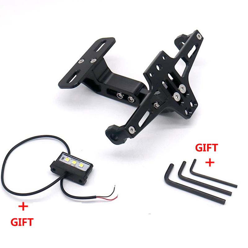 Turn Signal Light Bracket Motorcycle Accessories with LED Light Motorcycle License Number Plate Holder Frame CNC Aluminum