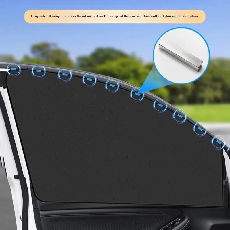 2Pcs Car Side Window Sun Shade Magnet Privacy Curtains UV Reflection Anti Glare UV Block Sunshade for Front/Back Window