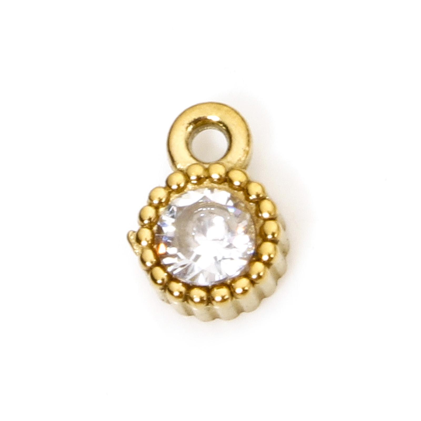 

1 Piece 304 Stainless Steel Birthstone Charms Gold Plated Round Multicolor Rhinestone Pendant For DIY Necklace Jewelry Making