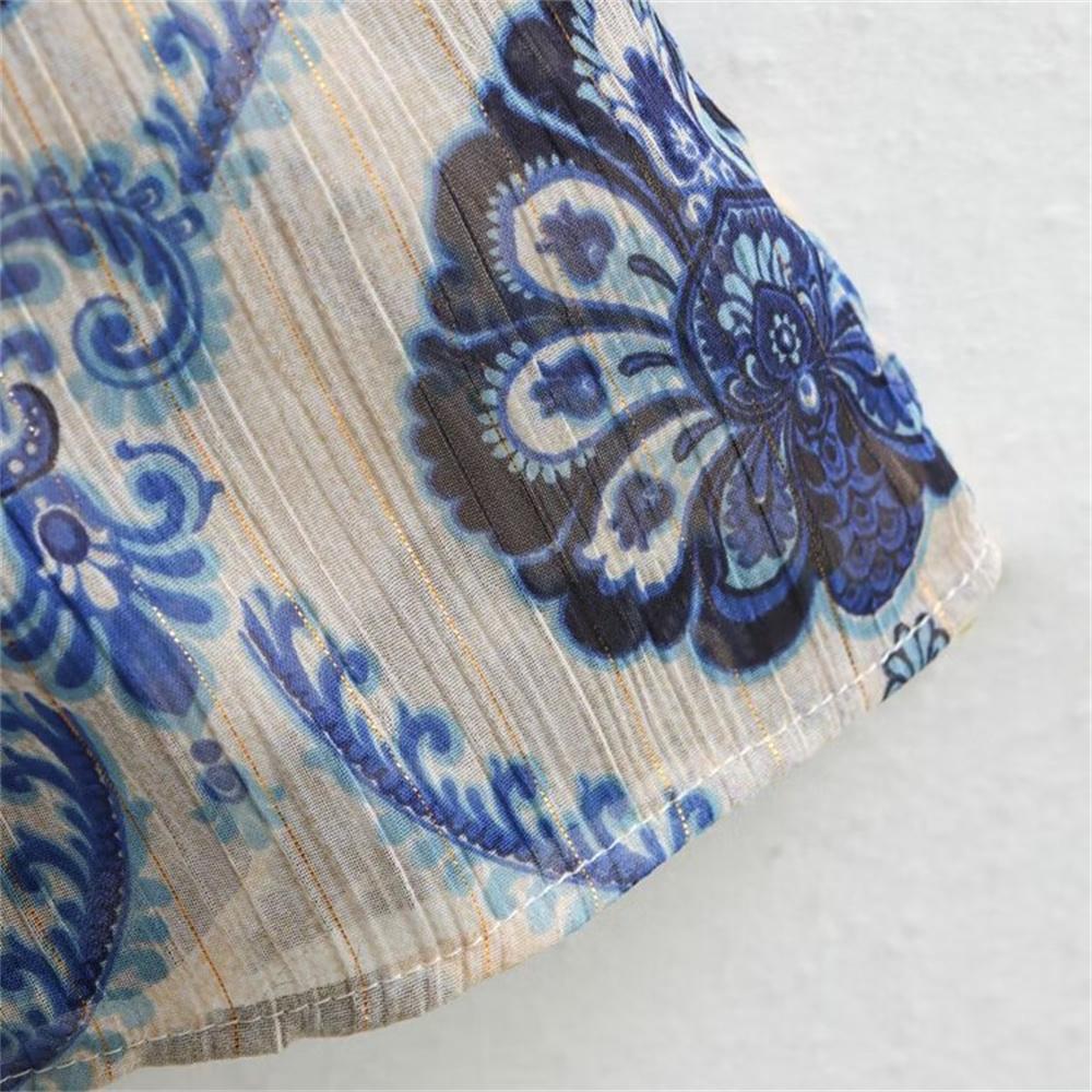 Spring/Summer New Women's European and American Fashion Casual Metal Color Line Printed Dress