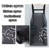 Unisex Apron, Transparent TPU Bear Print Apron with Single Pocket, Suitable for Kitchen/Dining/Garden Gardening, Black and White