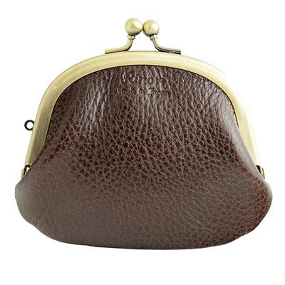 Linoli Leather Coin Made In Cute with Strap and Always with You Women's Purse, Japan, Hole, Pocket-Sized Affordable, (Brown)