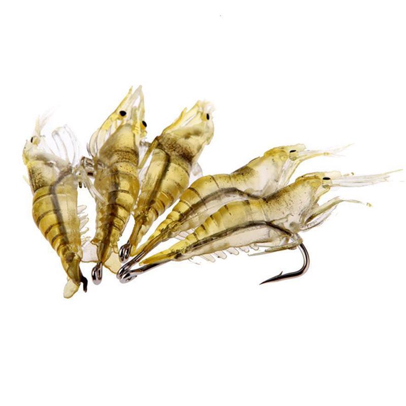 5pcs Soft Prawn Fishing Lure Simulate Shrimp Hook Tackle Bait 4cm Fishing Lure