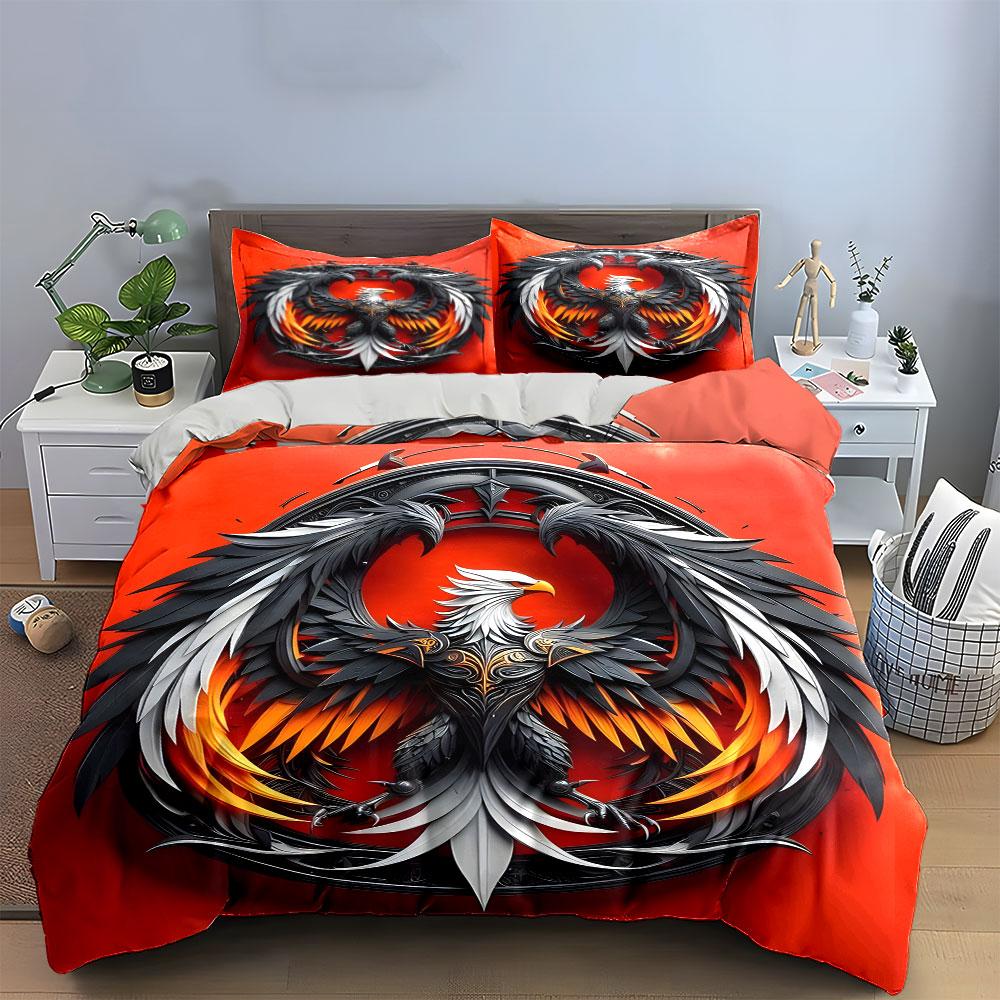 Eagle Decor Set For Living Soft Comfortable Duvet Cover Bedding Set Included 1*Duvet Cover & 2*Pillowcases, Gift