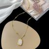 Rose Flower Pendant Titanium Steel Necklace - Fashionable, Colorfast French Mirror Clavicle Chain with Niche Design.
