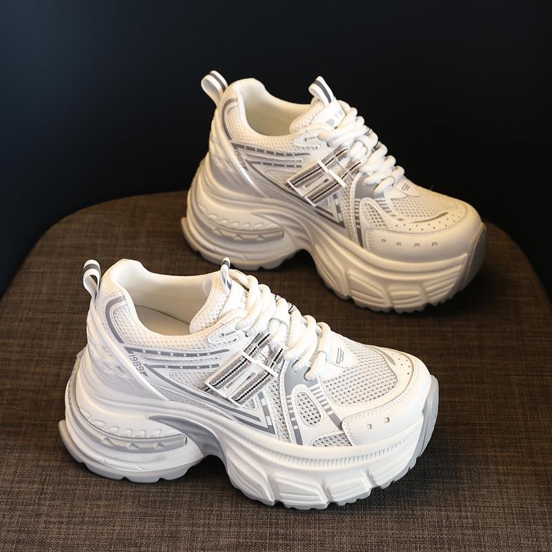 1180-32 Small thick-soled inner height increase single mesh breathable dad shoes women's new summer casual shoes