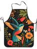 An Apron with a Bird Pattern Is Suitable for Handicrafts, Baking and Kitchen Cleaning, and Is a Perfect Holiday Gift.