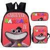 3Pcs/set Garten Of BanBan Backpack Anime Game School Bags Boys Girls Bookbag Cartoon Large Capacity Children Schoolbag Mochila