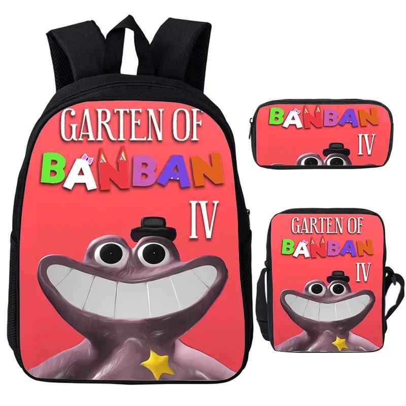3Pcs/set Garten Of BanBan Backpack Anime Game School Bags Boys Girls Bookbag Cartoon Large Capacity Children Schoolbag Mochila