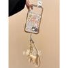 Cartoon Light Coffee Frame Full Screen Graffiti Puppy Leather Rope Pendant Suitable for Apple 17 Mobile Phone Case iPhone16/15/14