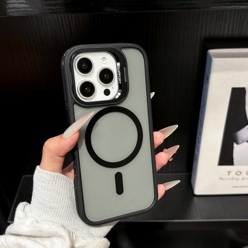 

Роскошный магнитный прозрачный держатель для защиты объектива чехол для iPhone 16 15 14 Plus 13 12 11 Pro Max Magsafe чехол для беспроводной зарядки iPhone 16 Pro Max