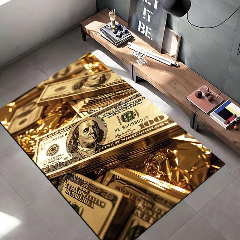 Goldene Dollar und Luxus-Stil geeignet als rutschfeste Matte für das Wohnzimmer oder Schlafzimmer Sofa