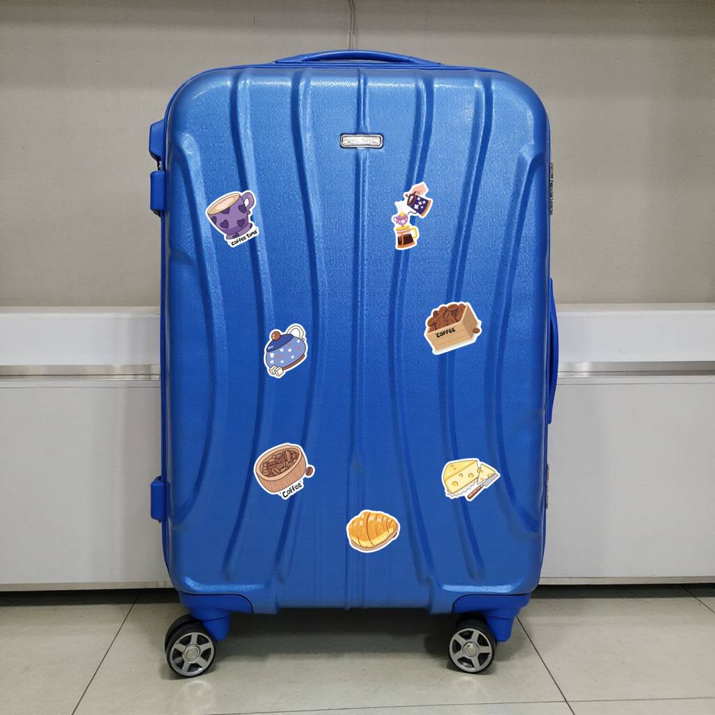35pcs Playful Coffee Stickers Cartoon Beverage Coffee Stickers Teacher Reward Stickers For Suitcase Fridge Phone Luggage Laptop