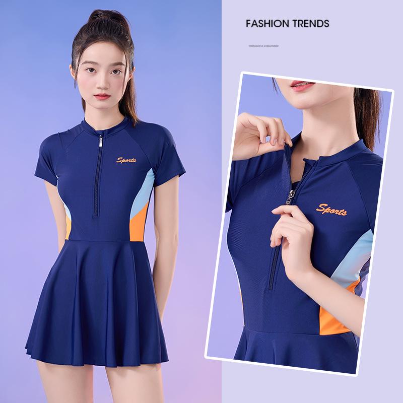 Women's Plus Size One-Piece Swim Dress 2025 - Slimming, Conservative, Flesh-Covering Swimwear