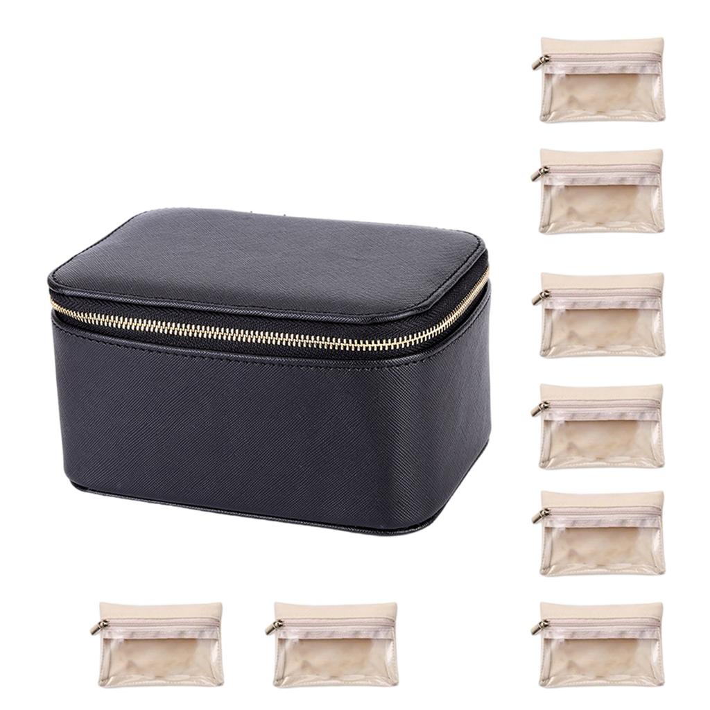 PU Leather Jewelry Organizer Case Multipurpose Jewelry Case with 8 Pockets for Sorting PU Organizers for Daily Use