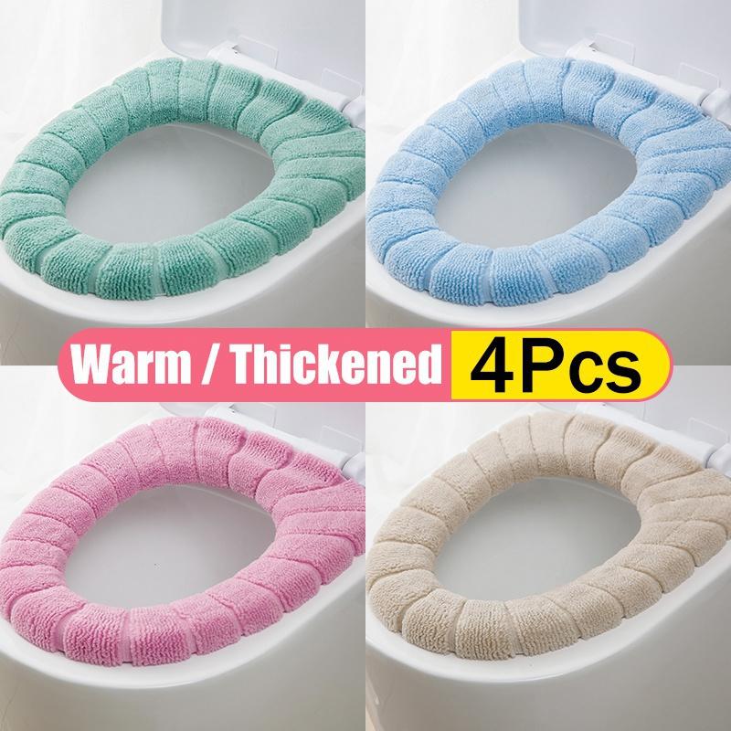 

2024 1 шт. теплый чехол на сиденье для унитаза Ванная комната Туалетный коврик Туалетный столик Вязание О-образной формы более толстый мягкий моющийся туалетный столик Аксессуары для ванной комнаты 1Pcs Style B разноцветный
