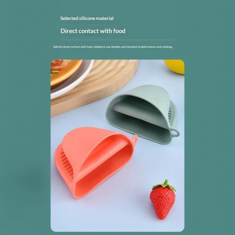 Heat Resistant Silicone Kitchen Gloves Non-slip Anti-scald Food Safe Mitts for Oven Baking Microwave Grilling