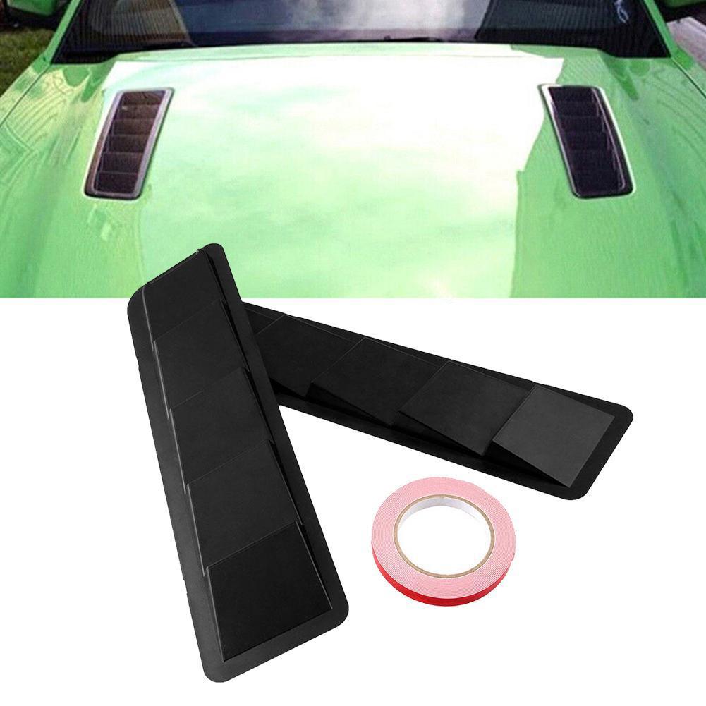 Car Decorative Cover Carbon Patterned Vent Louver Cooling Panel Vent Louver Scoop Cover Car Bonnet Hood Car Accessories