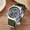 OHSEN Fashion Green Canvas Watches Men Sports Watches 30M Waterproof Quartz Casual Wristwatches Men Relogio Masculino
