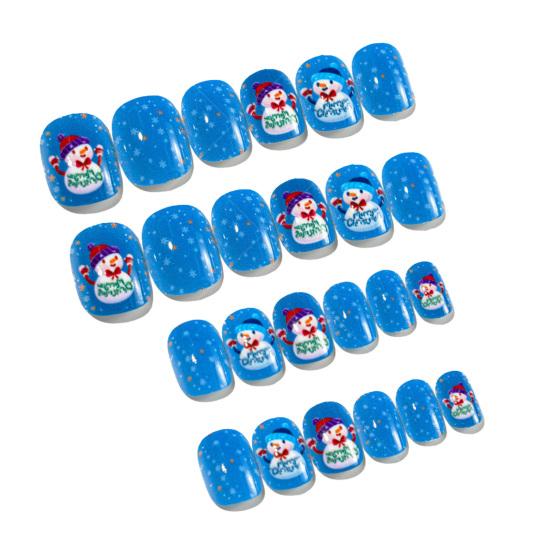 24Pcs/Set Kids Art Tips Christmas Style Extending Nails Portable Delicate Christmas Self Adhesive Nails Tips for Children