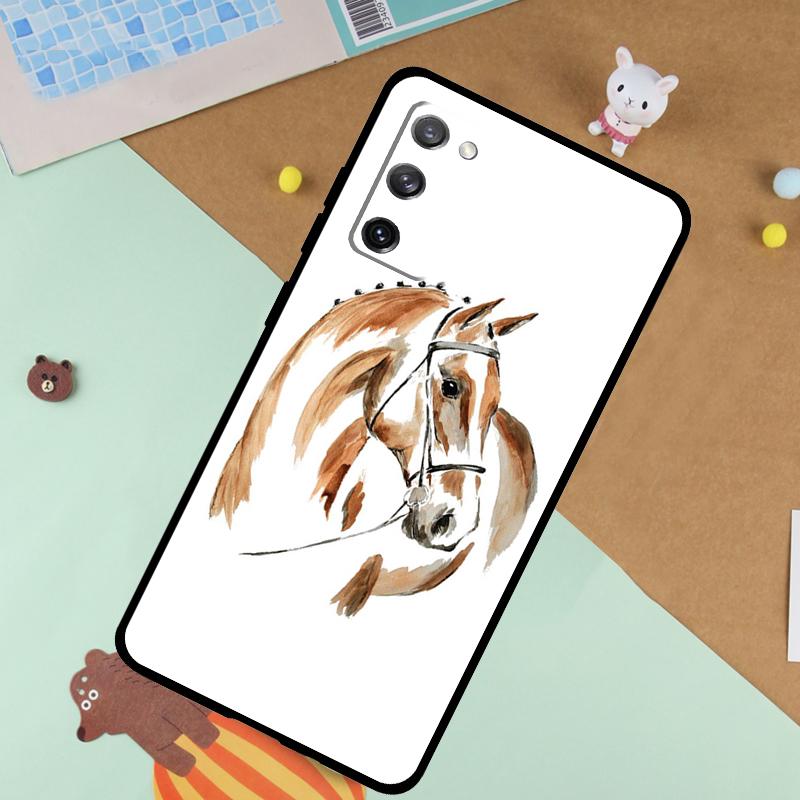 Horse Pony Painted Soft Case For Samsung Galaxy S25 Ultra S9 S10 S20 FE S21 S22 S23 Plus S24 Ultra Funda Cover