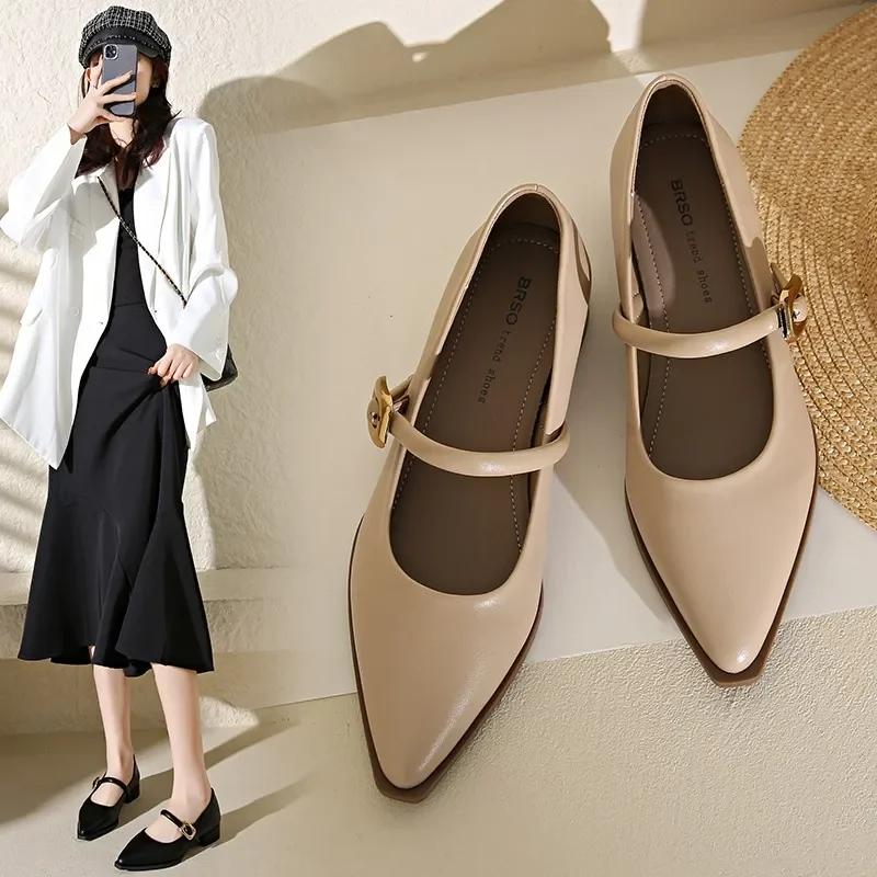 

Модные женские лоферы с острым носком, черные, коричневые, белые, повседневные мюли, обувь с ремешком и пряжкой, неглубокие слипоны, на низком плоском каблуке, вечерние туфли-лодочки 43 коричневый