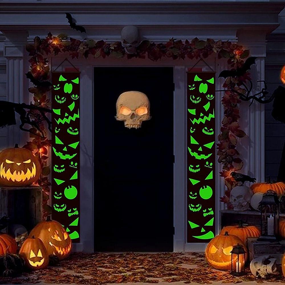 

Horror Atmosphere Skeleton Door Ornament Banners Halloween Couplet For Halloween Courtyard Outdoor