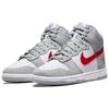 New Nike Dunk High Light Smoke Grey Gym Red DJ6152-001