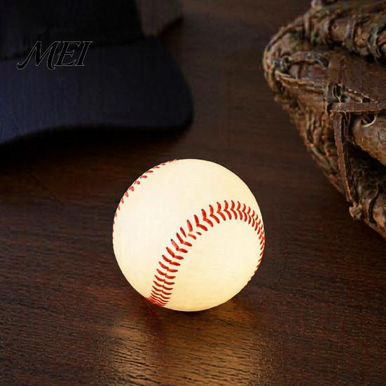 Cordless Desk Lamp Realistic Baseball Night Light, Decor Lamp, Portable Ambient Decorative Lamps Lighting Ornament for Bedroom Office, Creative Sports