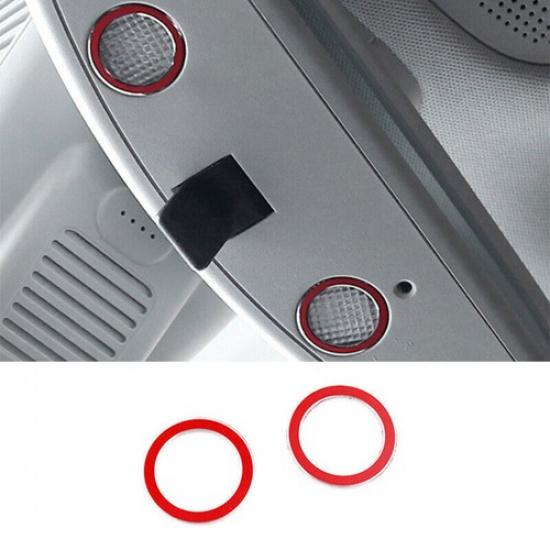 For Mercedes-Benz GLC 2016- Aluminum Red Interior Rearview Mirror Cover Trim
