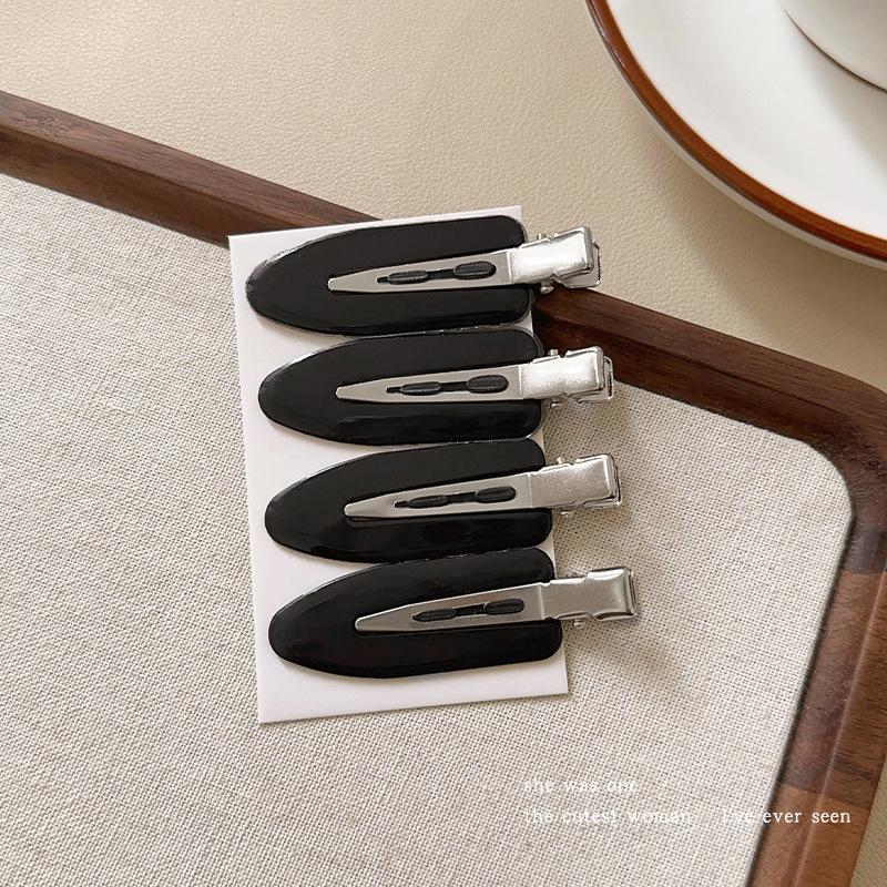 4 шт. Незаметные заколки для челки, Заколки для макияжа, Боковые заколки для волос, Заколки-зажимы, Заколки для девочек, Инструменты для волос, Средства и аксессуары для волос чёрный