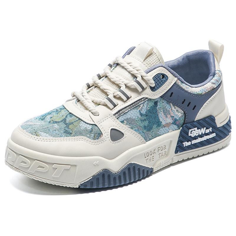 Spring Men's Shoes New Breathable Canvas Shoes Male Student Trend Versatile Thick Sole Sports and Casual Board Shoes Dad Trendy Shoes