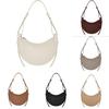 Solid Color Crescent Shaped Shoulder Bag Pu Leather Womens Crossbody Purse For Daily Use
