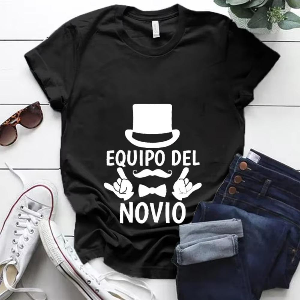 Team Groom T-shirt Equipo De Novio Print T Shirt Bachelorette Hen Party Male Tee Wedding Groomsman Clothes Tshirts Best Men Tops