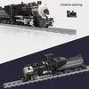 Retro Train Building Blocks Set MOC City Railway Locomotive Bricks Creative Model Tracks Rail Cars Toys Adult  Gifts DIY