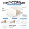 Plastic Desk Edge Phone Holder Stable Space-Saving Clip On Tablet Stand Clamp On Floating Phone Shelf For Phones and Tablets