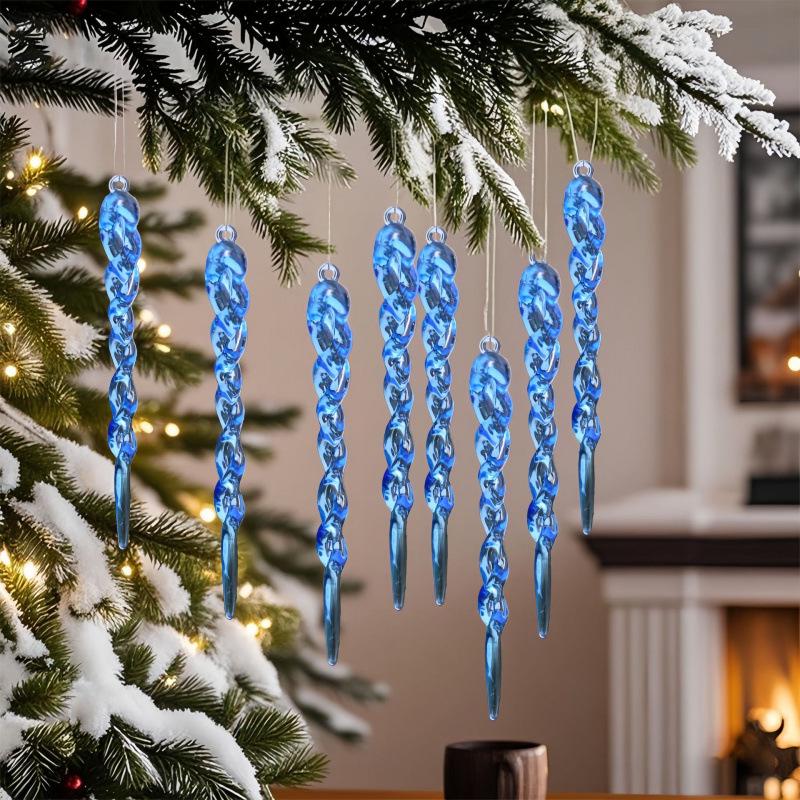 Kreative transparente Eiszapfen-Baumornamente: Neue Spiral-Weihnachtsdekorationen