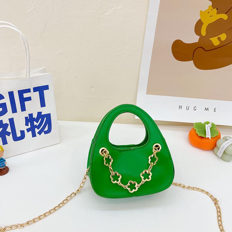 Trendy Korean Style Children s Crossbody Bag Fashionable Princess Macaron Purse For Kids зелёный
