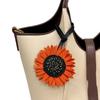 Stylish PU Leather Sunflower Key Holder Versatile Bag Charm Decoration Unisex Keychain Fashion Accessory