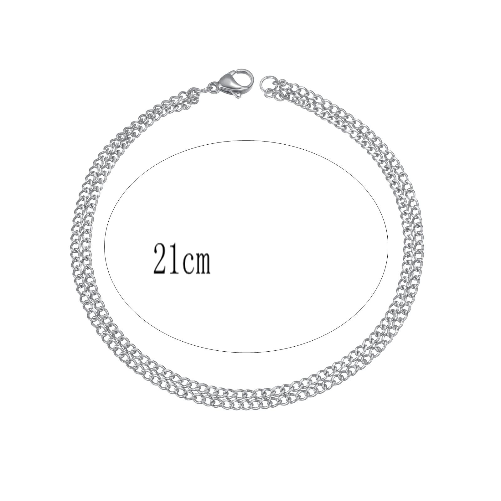 

Gold Color Stainless Steel 316 Cuban Chain Bracelet Street Style for Men And Women 21cm
