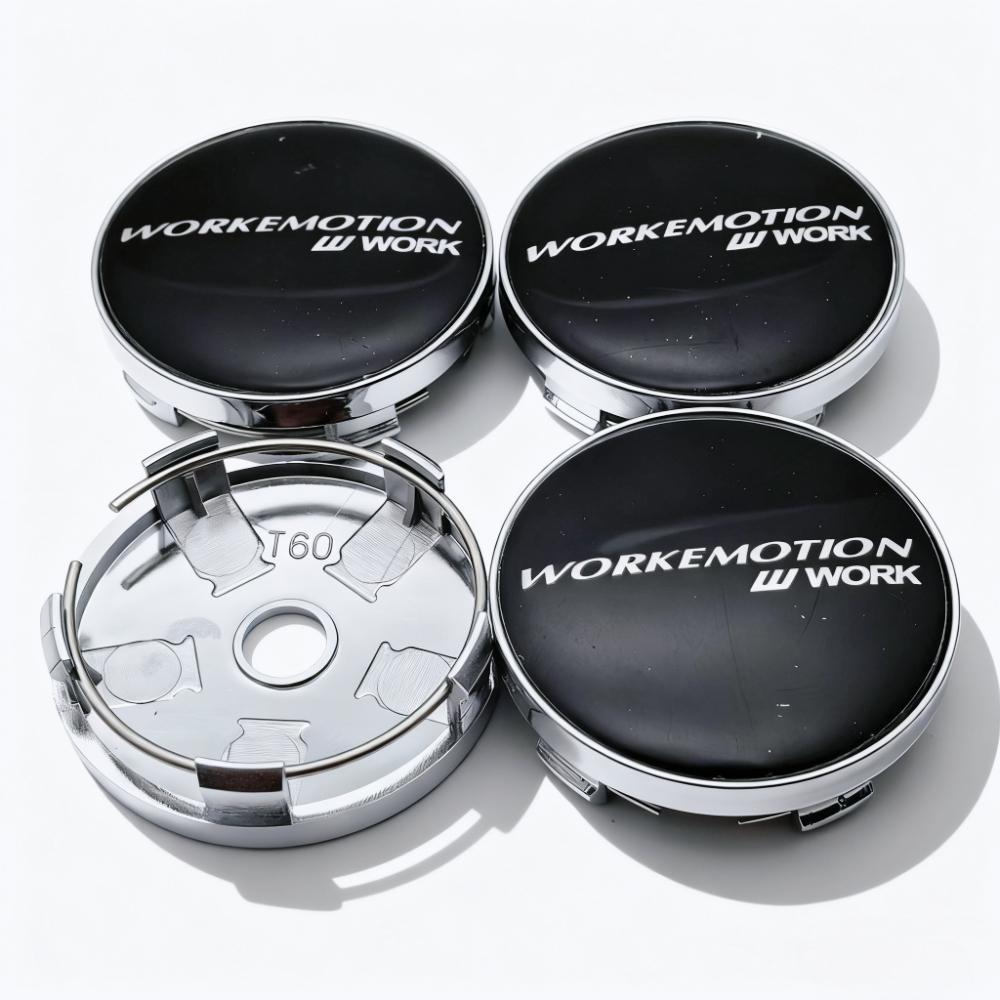 4pcs W Work Emotion Logo Emblem Car Wheel Center Caps 60MM 56MM Wheels Hub Cap Workemotion Badge Rim Hubcaps Cover Accessories