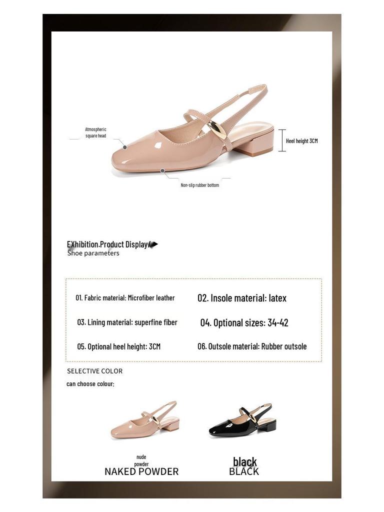 Weiwei Girl 325-3 Women's Nude Backless Summer Sandals - Comfortable Mary Jane Flats for 2025
