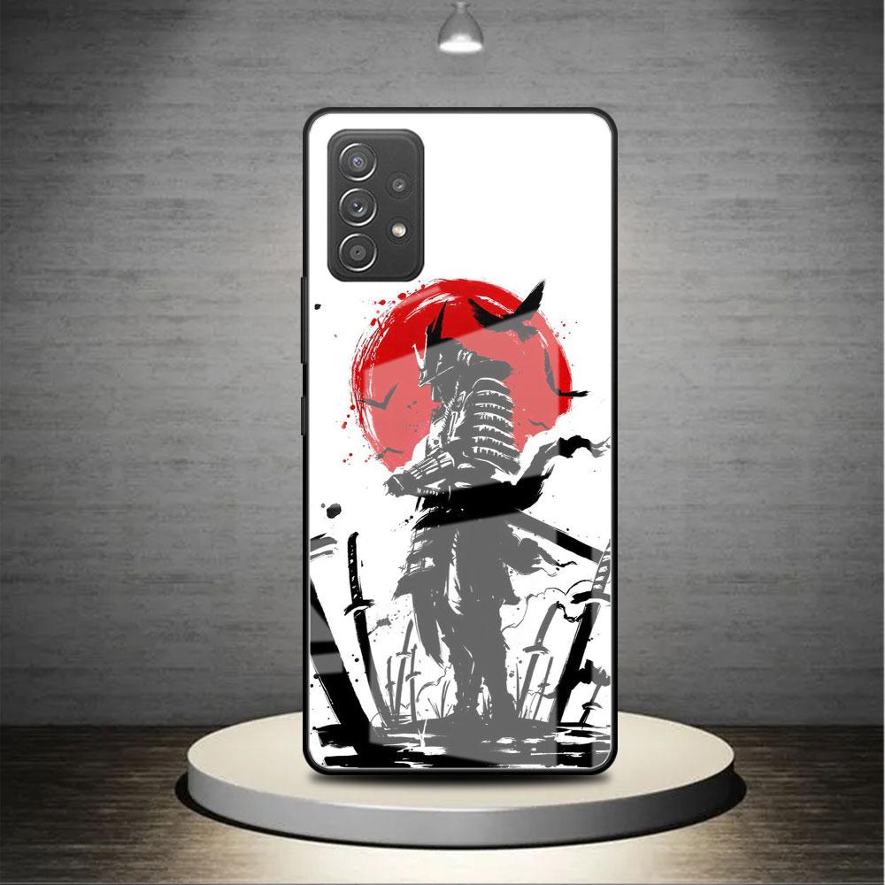 Landschaft Tusche Samurai Kunst Glas Hülle Für Samsung Galaxy A52 A71 A50 A51 A70 A21s A31 A72 A10 A12 A30 A22 5G Handyhülle