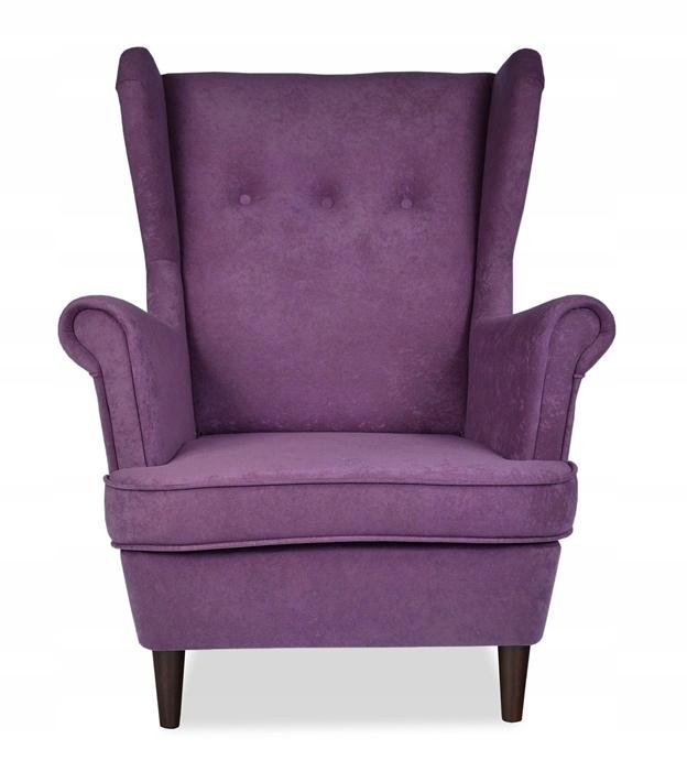 ARI Wing Chair with Footrest, Scandinavian Family Meble, Purple
