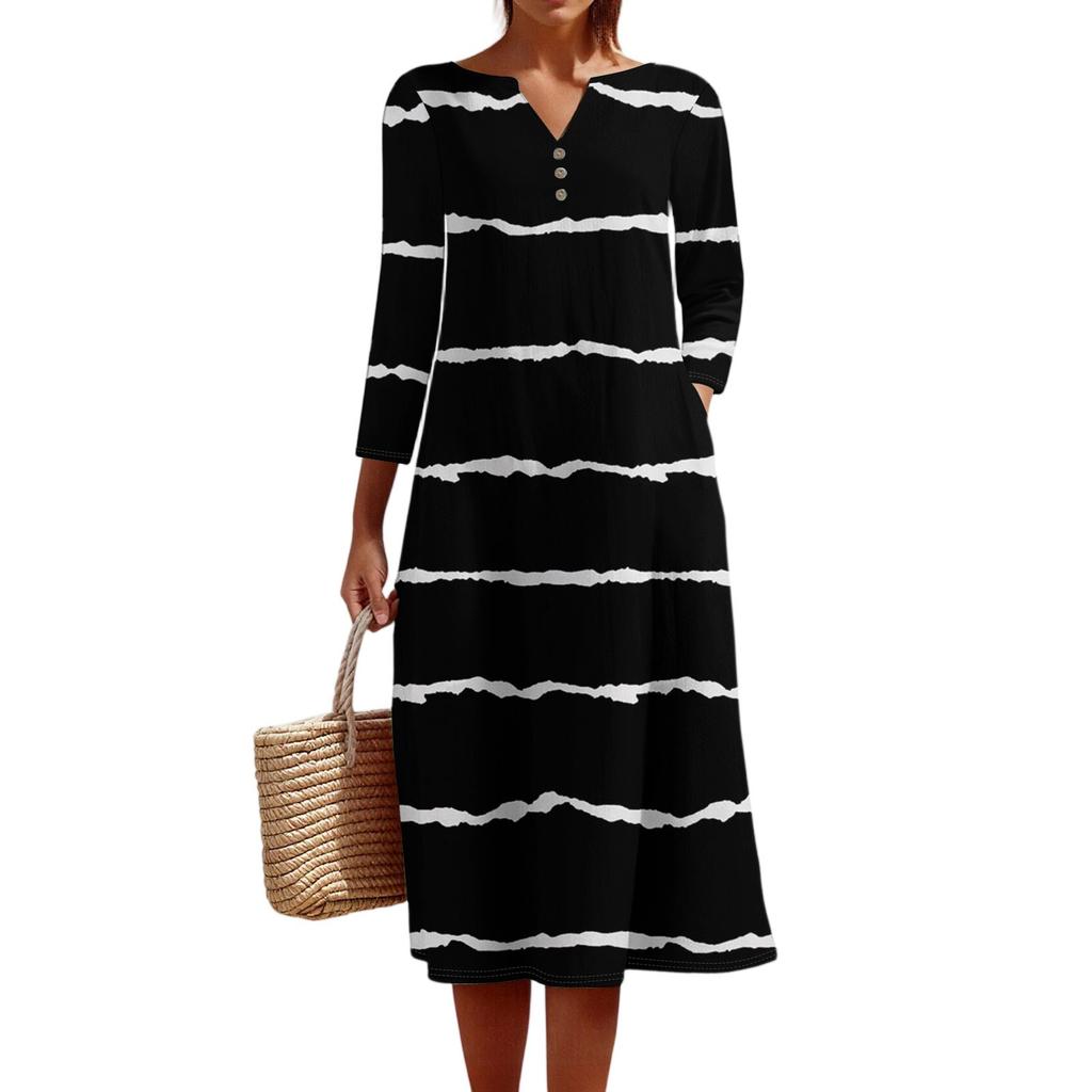 Women's Casual And Fashionable Round-neck Sleeveless Mid Length Dress