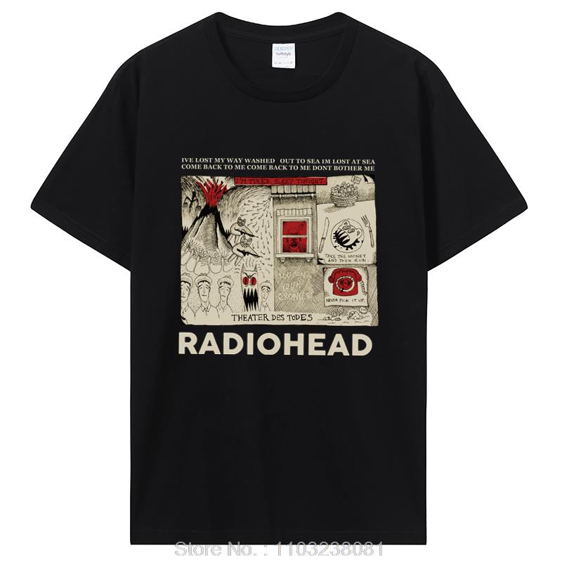 Radiohead T Shirt Vintage Hip Hop Rock Band Tshirt Unisex Music Fans Funny Prints Unisexs Short Sleeve  Cotton Harajuku Tees